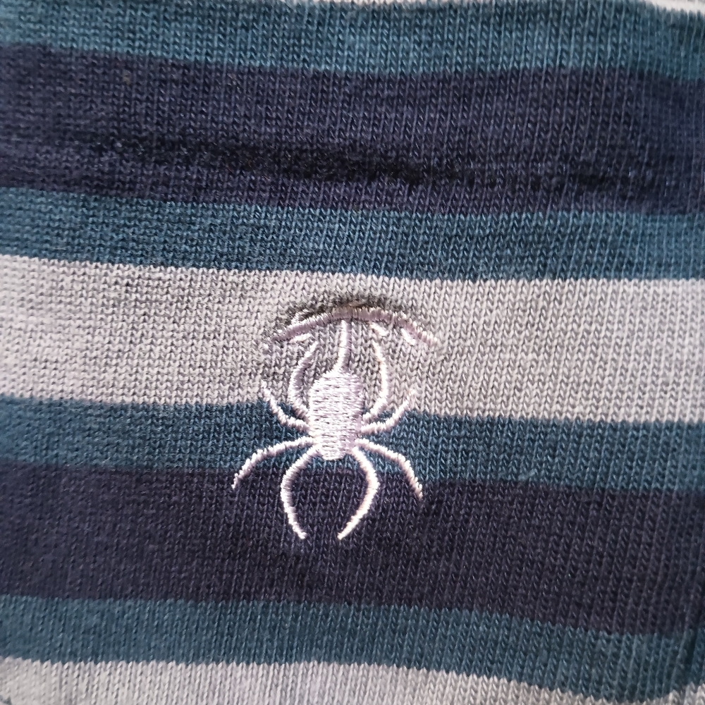 DWFH green, blue, gray men's large long sleeve sweatshirt & spider emblem. - Picture 3 of 8